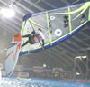 Andy winning the indoor windsurfing jump contest.